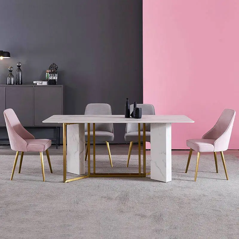 Marble dining table marble top dining table set simple g legs dining table set 6 seater