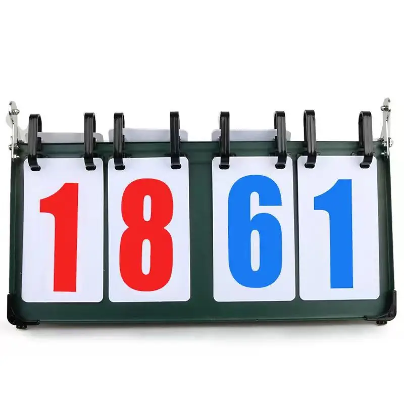 Customized Sports Competition Equipment 2/3/4/6 Digital Portable Tabletop Manual Scoreboard For Sports Game Score Flipper