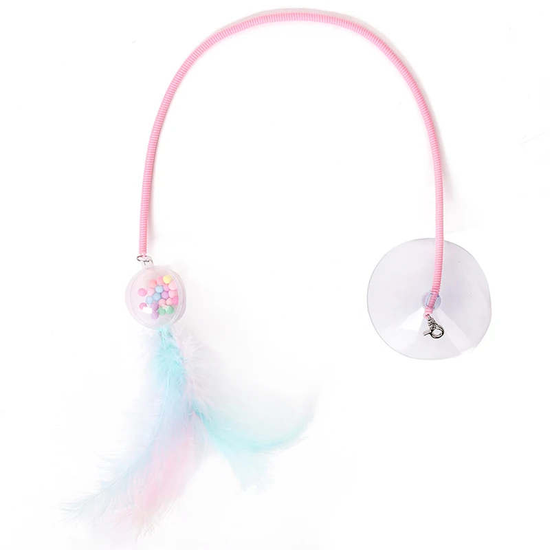 Wholesale high elastic fluffy feather new cat interactive toys  soft toy