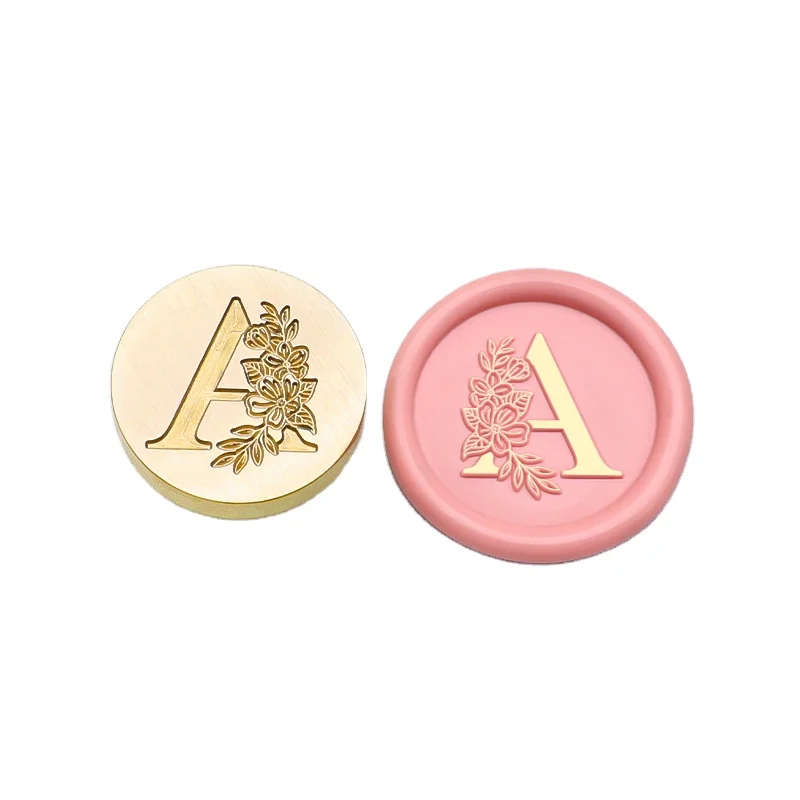 Golden Retro Wooden 26 Alphabet Letter A-Z Initial Wax Classic Sealing Wax Seal Stamp