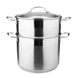 Premium stainless steel couscous steamer pot cookware with glass lid food cooking steel food warmer pot