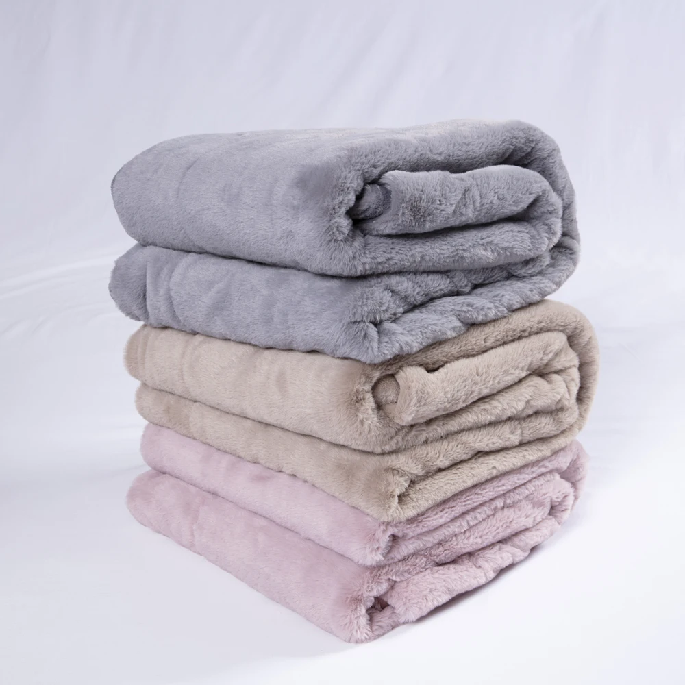 Super soft  Faux Fur Heated Throw with 6 Setting 3 Hours  Timer