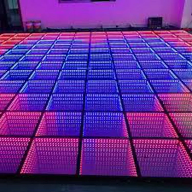 Factory price portable light up white interactive china video 3d led display mirror dance floor panels tiles wedding magnetic