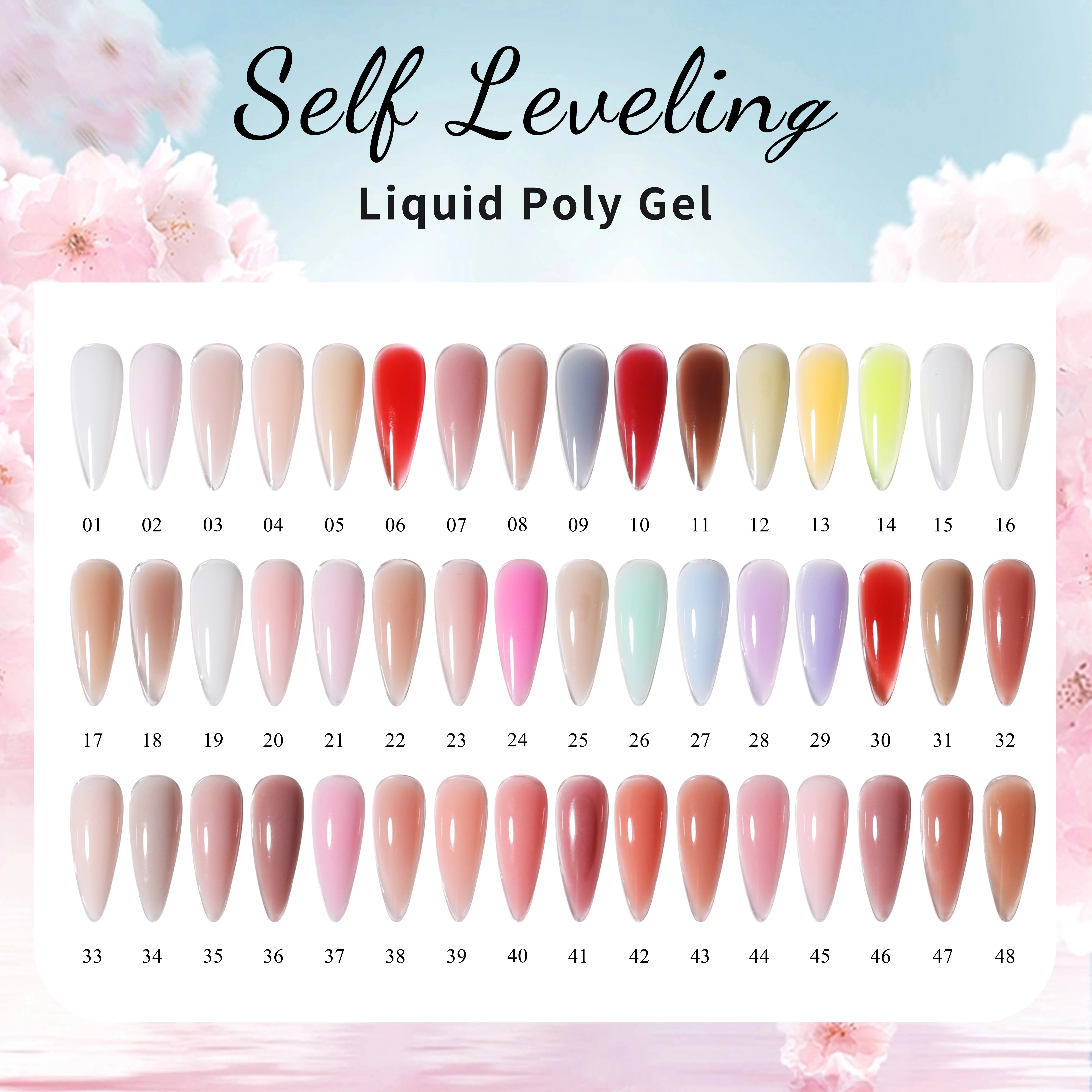 OEM Liquid Polygels In a Bottle Nail Polish UV Gel Wholesale 48 Color Private Label Gel Nail Polish