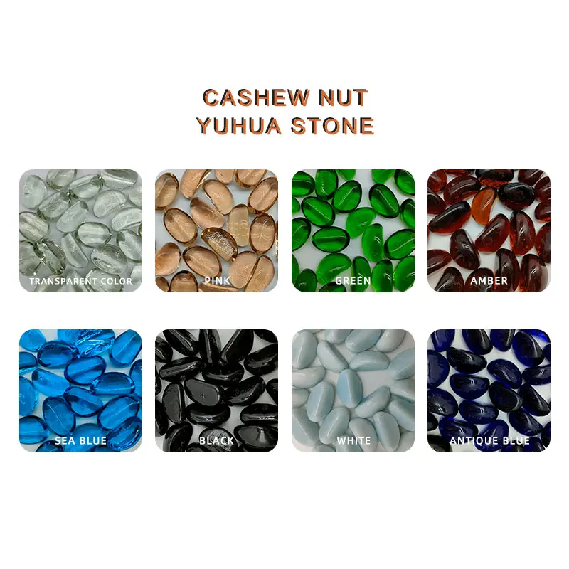 Quality glass stones for jewelry cashew glass stone decor glass stones manufacturer