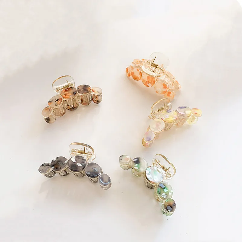 Geometric Grab French Floral Acetic Acid Sheet Patch Hair Grab Shark Clip Hairpin Hair Claw For Women