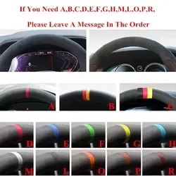 Black Suede Leather DIY Car Steering Wheel Cover Car Accessories For BMW M Sport E46 330i 330Ci E39 540i 525i 530i M3 E46