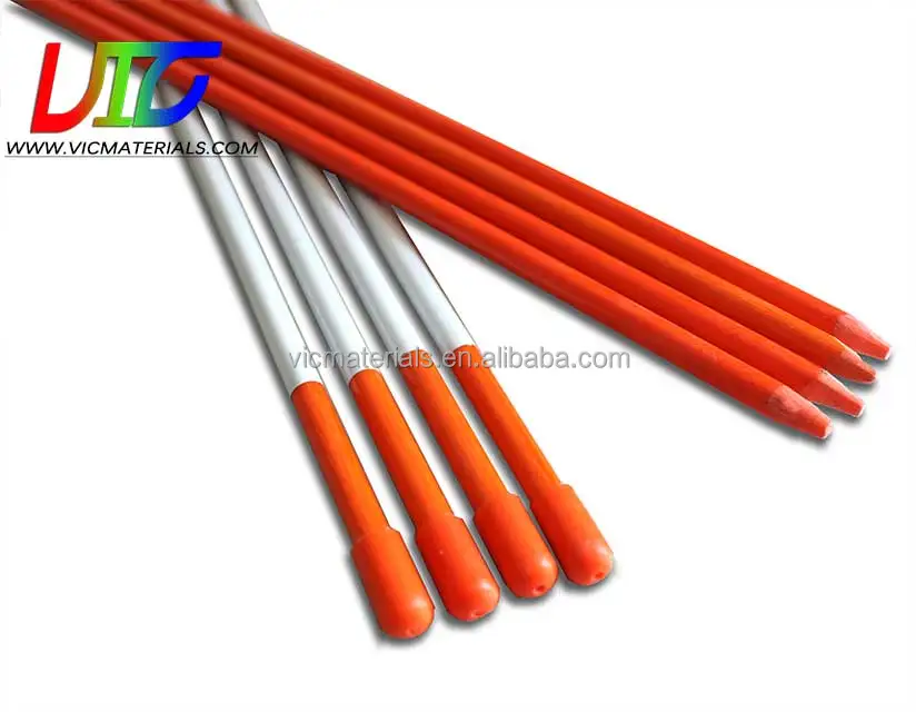Economical fiberglass driveway marker stakes with light, Orange fiberglass mark stakes, fiberglass plow markers