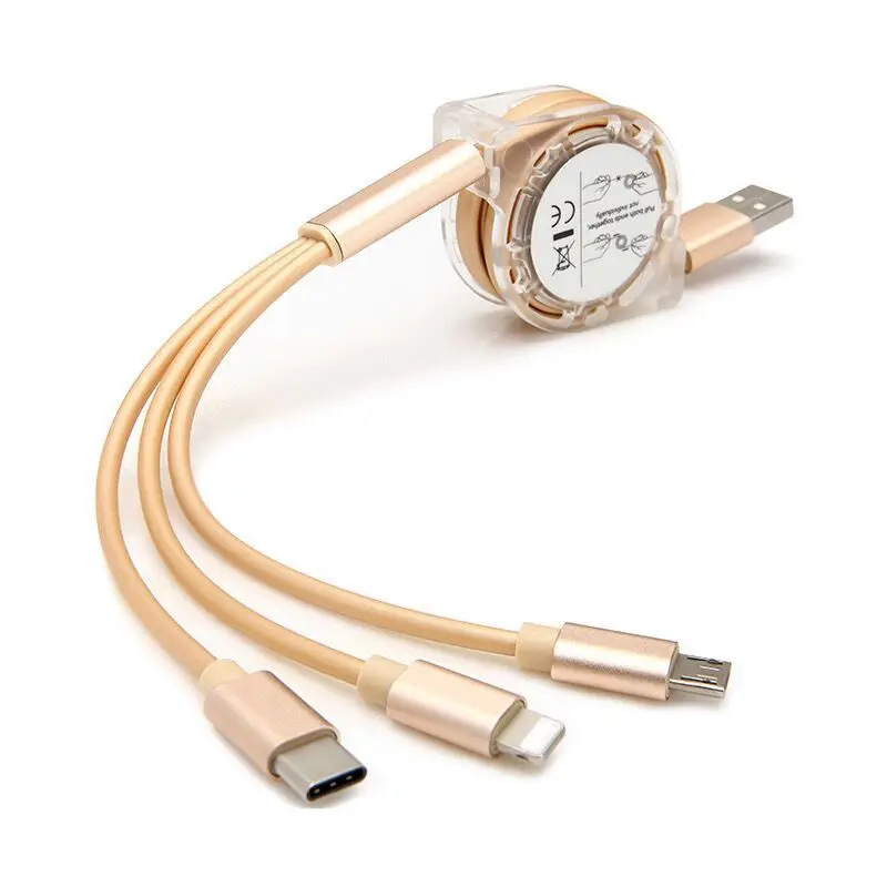 JX759 Mobile Phone Sync Data Cable 3 in 1 Micro Multi USB Charger Cable Customizable For iphone Charging Usb Cable with logo