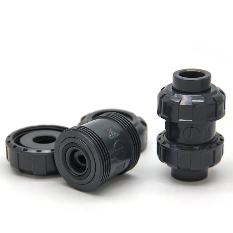 Wholesale 1/2 inch 3/4' 1 inch 2 inch Double True Union Ball UPVC Check Valve Sch80 Plastic PVC Aquarium Non Return Valve