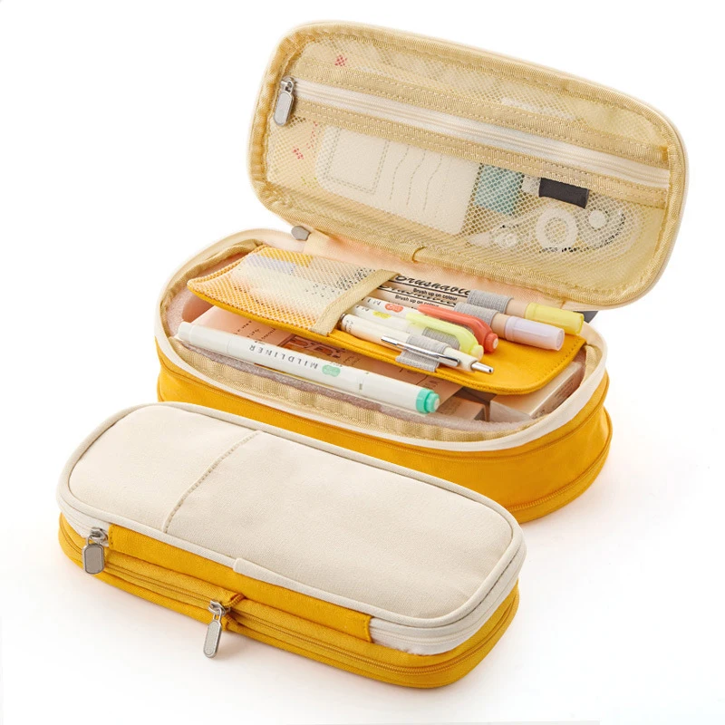 Retractable Multifunctional  Stationery Pencil cases & bags  pencil bag for girls small canvas custom pu leather pencil bag