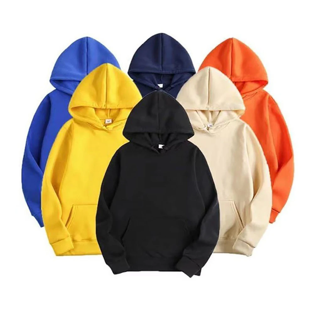Customize Sportswear Fleece Heavyweight Cotton Hoodies Pullover Customized Plain Black Cut And Sew Hoodie