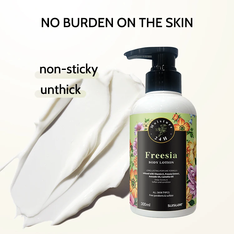 Custom Oem Private Label Korean Vitamin C Cream Freesia Perfumed Moisturizing Skin Whitening Body Lotions for Women Men