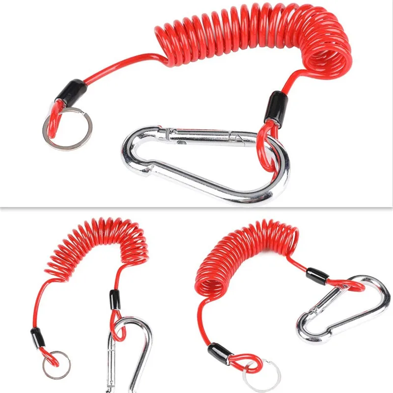 
2pcs 4 Foot Breakaway Trailer Cable Trailer Brake Cable RV Stainless Steel Spring Towing Coiled Wire Safety Straps Ground Clip 