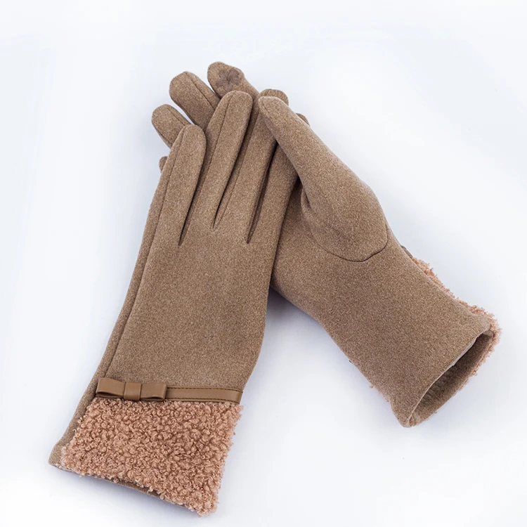 
ladies fashion hand gloves cute woman gloves touchscreen knitted gloves  (1600194303660)