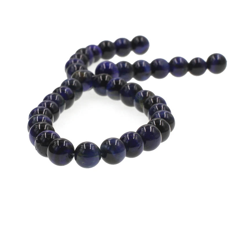 Wholesale Loose Bead Strand Round 10mm Gemstone Natural Blue Tiger Eye Stone Beads For Jewelry Making