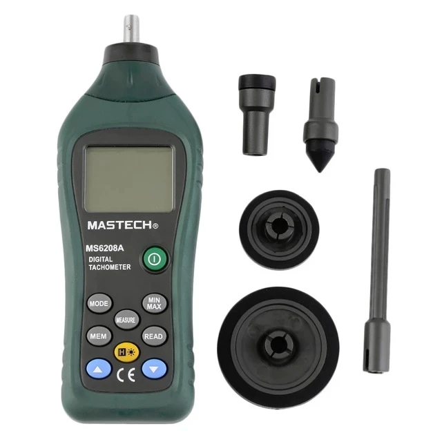  MASTECH MS6208A ЖК-дисплей контактный цифровой тахометр RPM метр с подсветкой и вращением