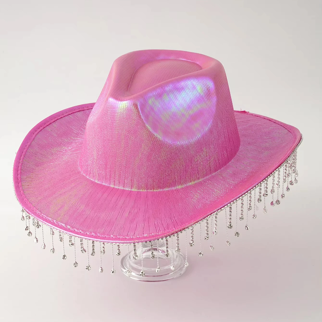Women Sparkly Metal Rivet Bling Western Cowboy Hat Bachelorette Party Hen Party  Cowgirl Hat Fedora Hats Bridal Shower