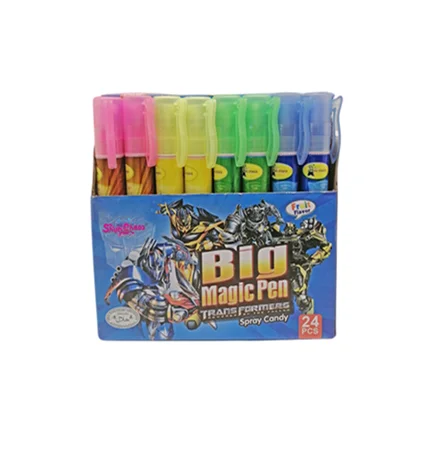Special Design High-grade  Candy Color Transformers Cartoon Pen Shape Toy Fruity Liquid Spray Candy