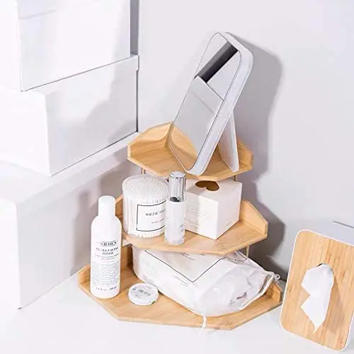 Bamboo storage rack Three floors detachablerack environmental dish+racks bamboo shelf
