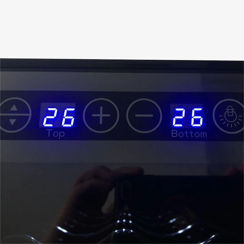 Smart Touch Control Dual Zone Wine Cooler Fridge With Glass Door Small Household Electric Free-Standing for Outdoor Car Hotel