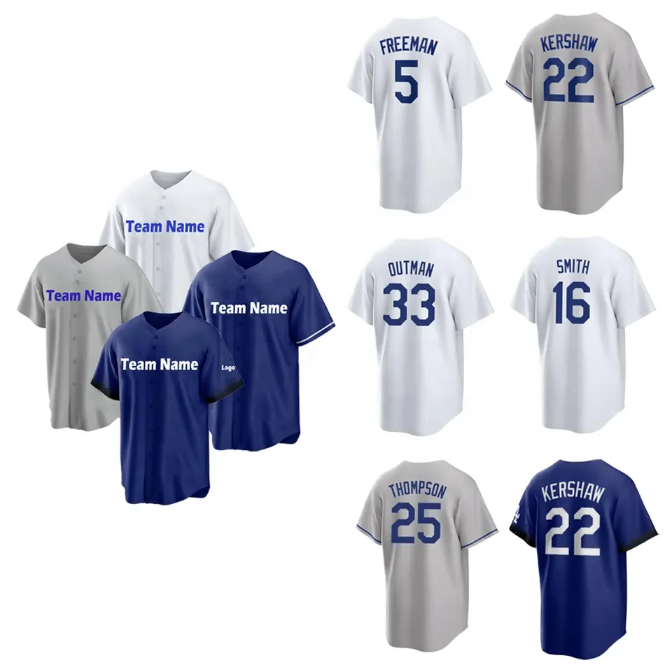 Wholesale Stitched Baseball Jersey Los Angeles 5 Freddie Freeman 22 Kershaw Personalized Printed Your Name Number Team Jersey