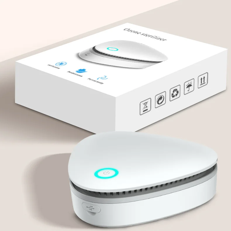 Portable Mini USB Rechargeable Air Deodorizer Vegetable Fruit preservation O3 Ozonator deodorizer Air Purifier Sterilizer