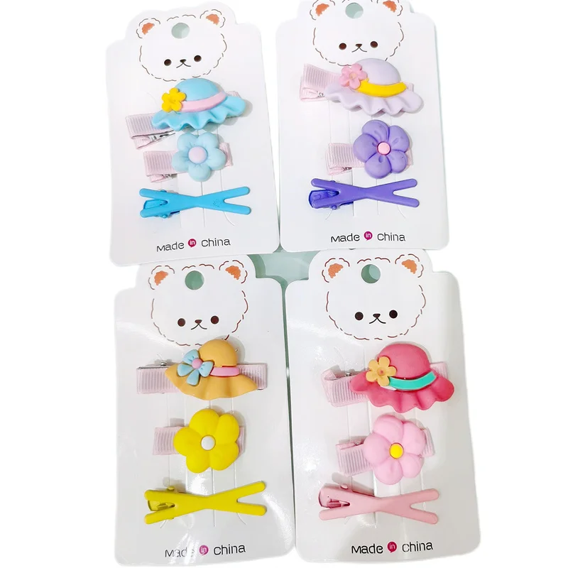 Custom High Quality Women Accessories Head ware Latest Hat Flower Human Hair Clips Resin