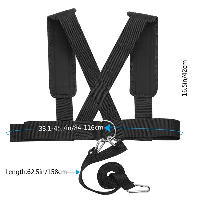 CHENGMO SPORTS Hot Sale Adjustable Weight Sled Trainer Weight Bearing Resistance Band Pull Sled Belt With Padded Shoulder Strap
