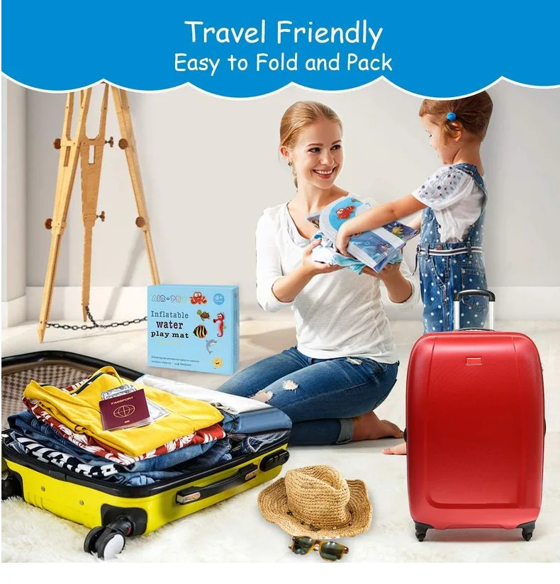 Amazon Hot Sale Newborn Great Tummy Time Inflatable Baby Water Play Mat