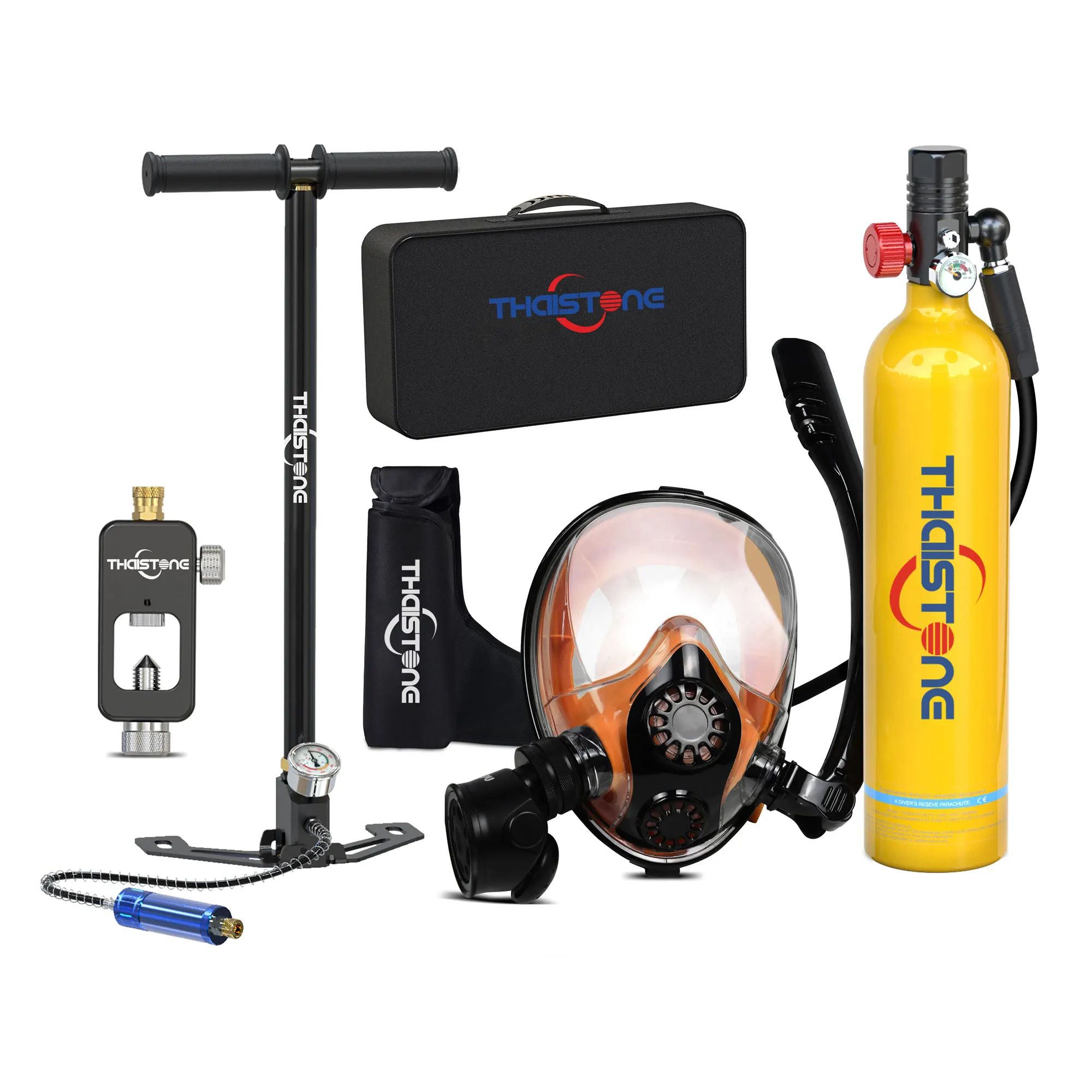 High Quality Thaistone M05A Portable Mini 1.0L Aluminium Air Cylinder Certified DOT High Pressure Diving Tank Underwater Sports