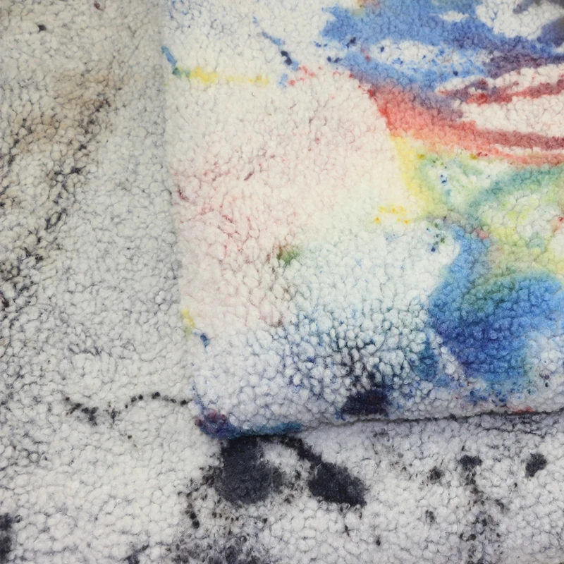 Polyester Giant Teddy Bear Sherpa Fleece Fabric Handworrk Plush Tie Dyed Fake Faux Fur Sherpa Fleece Fabric for Coat Garment Toy