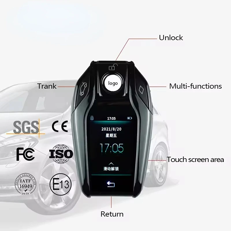 Top Sales Vehicle Red Black Sliver Blue Smart Alarm Keys Display OEM Logo Auto Car Remote Control Start Stop LCD Key