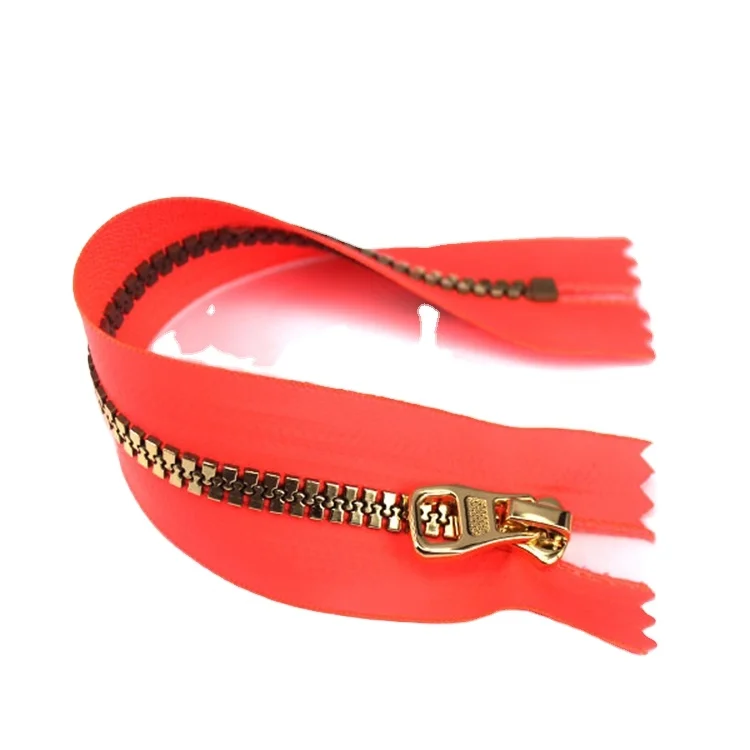 Separating plastic zippers for garment and sleeping bag derlin resin zipper open end DA slider two way open end vislon zipper