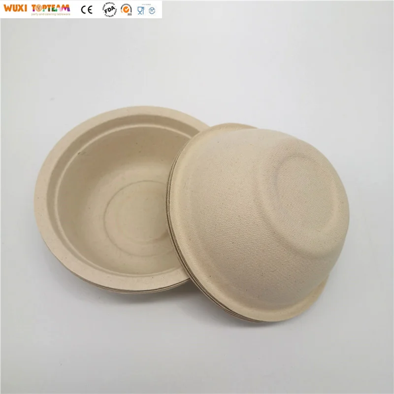 Eco-friendly Biodegradable Soup Bowl Disposable Bagass Bowl Compostable Sugar Cane Round Bowls