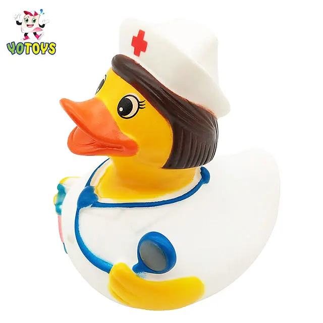  Promotional eco friendly vinyl Plastic PVC Nurse Doctor Ducky Baby Bath Duck Bathtub Toys Set for