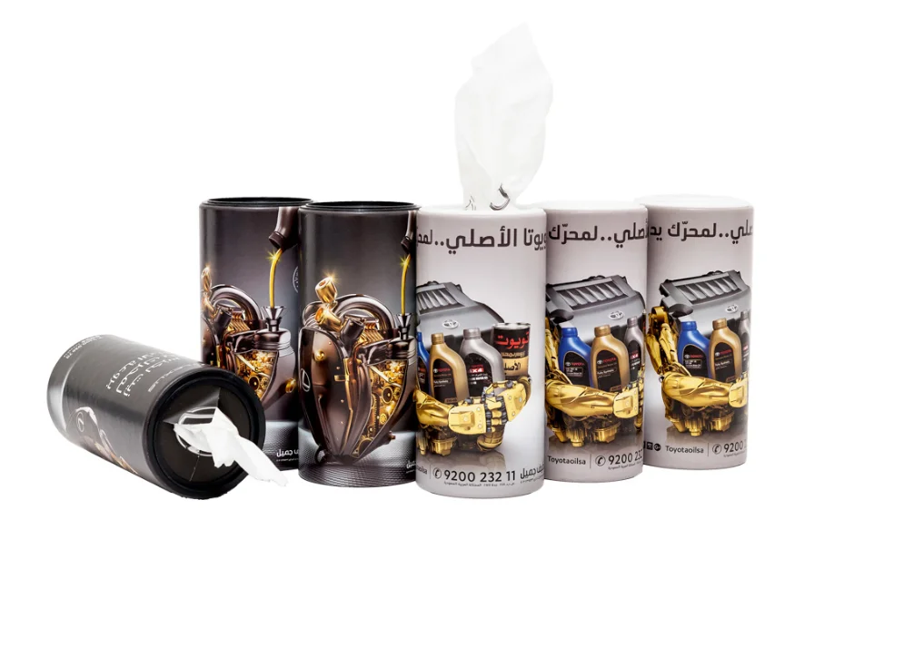 Round Container Facial Tissue Travel Size for Car Cup Holder