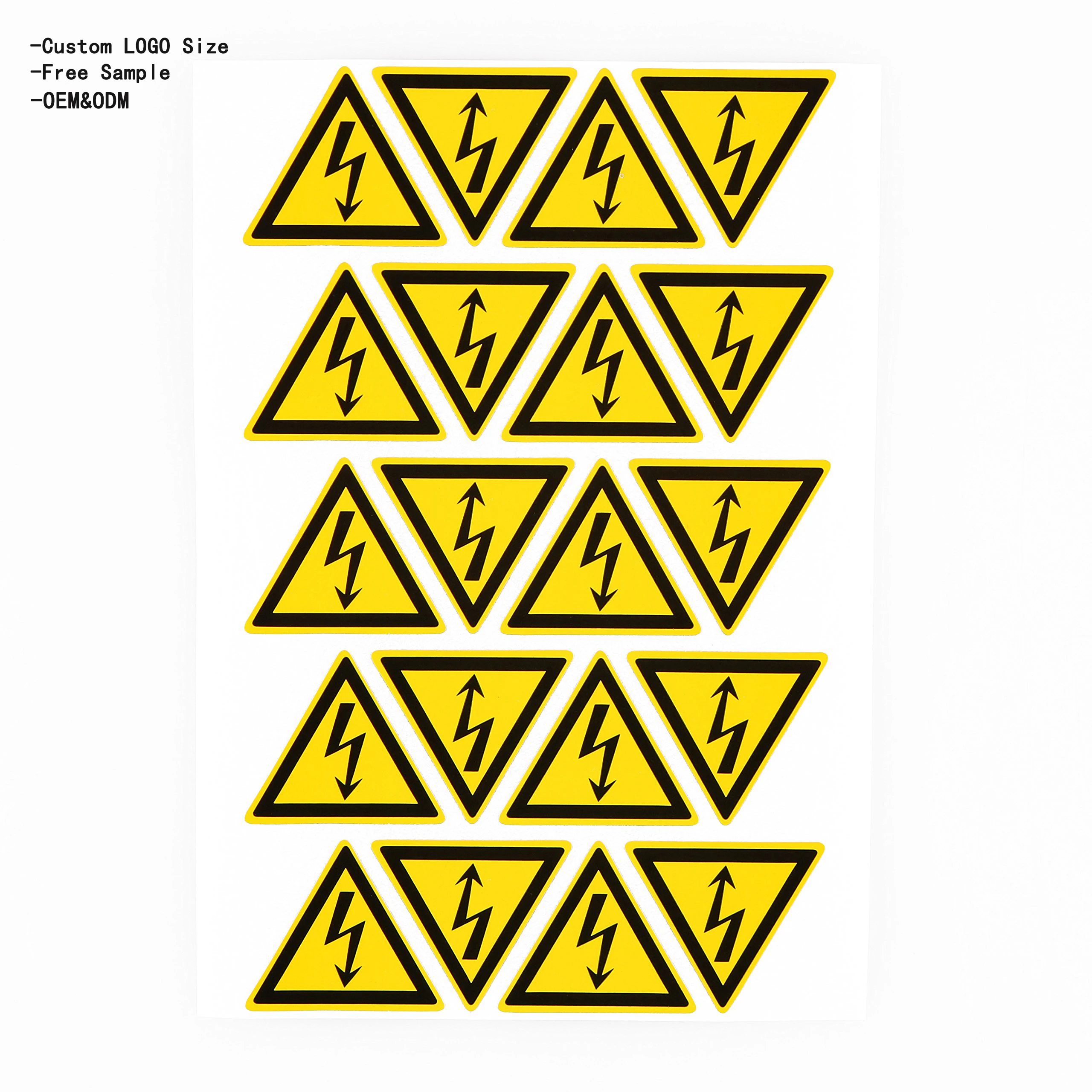 Custom Private PVC Adhesive Shipping Package Do Not Touch No Smoking Signs High Temperature Danger Warning Reflective Stickers