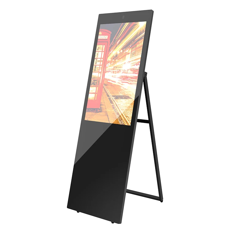 Portable Folding Standing Digital Advertising Display Floor Stand LCD Led Video Wall Customized with Digital Menu for Restaurant