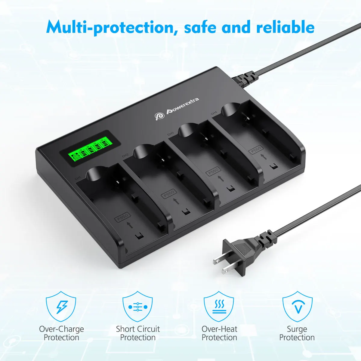 Universal 4 slot AC100-240V LCD Portable Digital Batteries Charger For So ny NP-F730 NP-F750 NP-F760 NP-F770