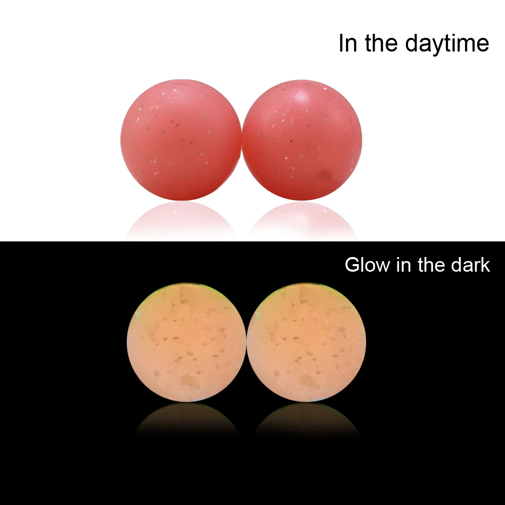 2024 New Custom Beads Glitter Glow In The Dark Fluorescent Silicon Round Beads For Pens Lanyard 15mm Silicone Beads Wholesale