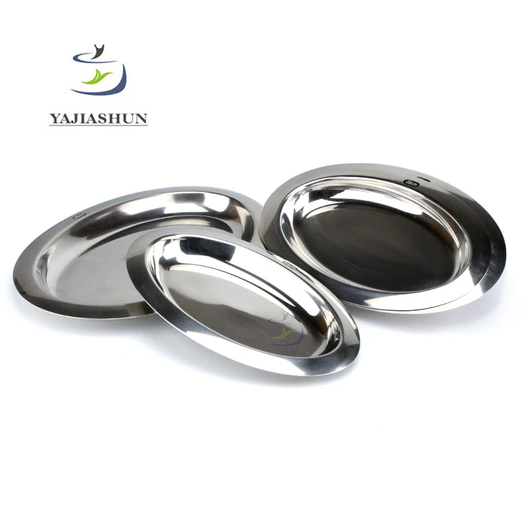 Customized Multifunction Metal Decorative Food Fruit Tray Stainless Steel Mirror Serving Tray Sets