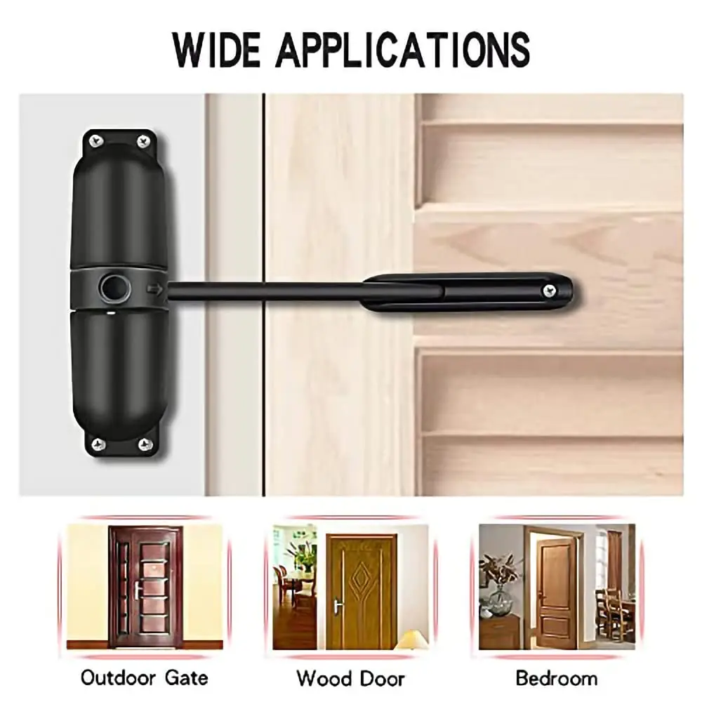 Safety Spring Door Closer, Adjustable Closing Door Hinge, Automatic Stopper Fire Rated Convert Hinged Doors to Self Closing Door
