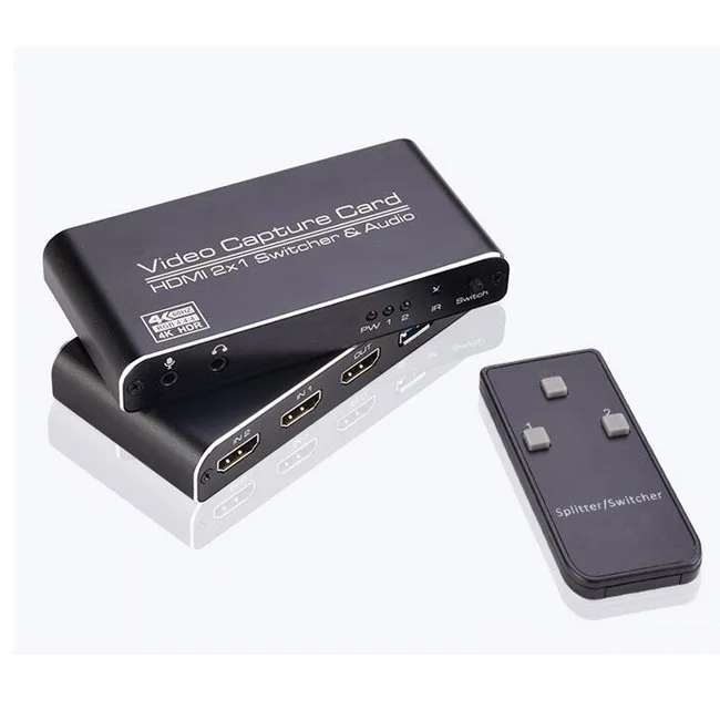Захват 4K HDMI на USB 3,0, поддержка 2 входных сигнала HDMI с микрофоном + аудио