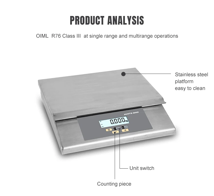 Weighing Food With Timer Function Whitebird Factory High Precision 10kg Gram LCD Balance 500g 300g Electronic Kitchen Scale