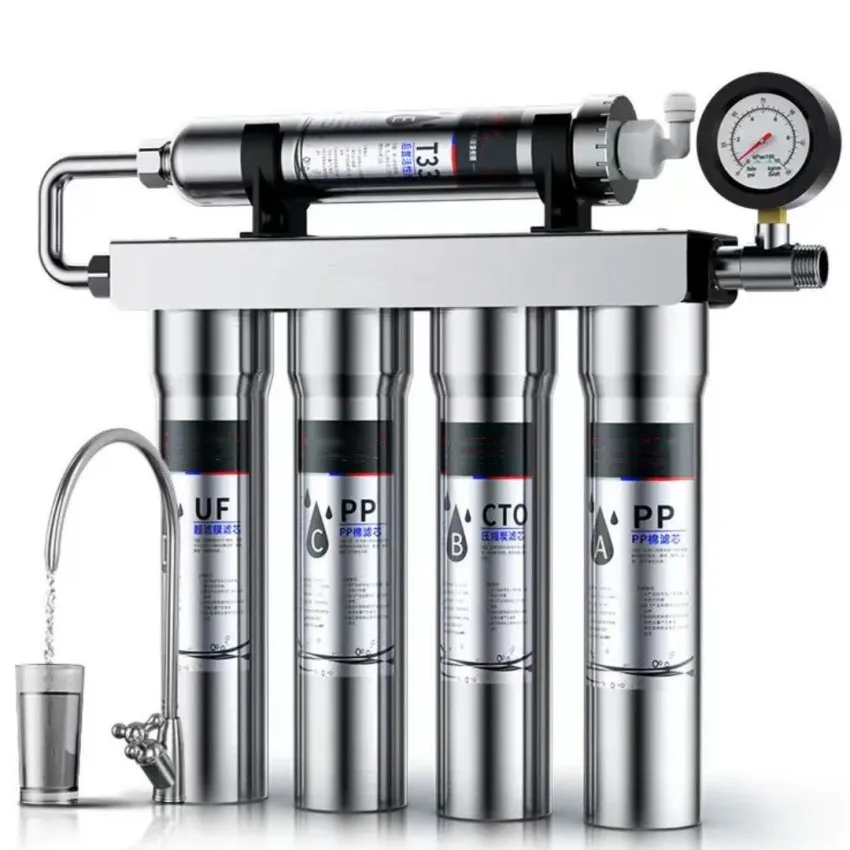 New upgrade 5 stage sediment active carbon uf filter household under sink stainless steel water filter system for home drinking