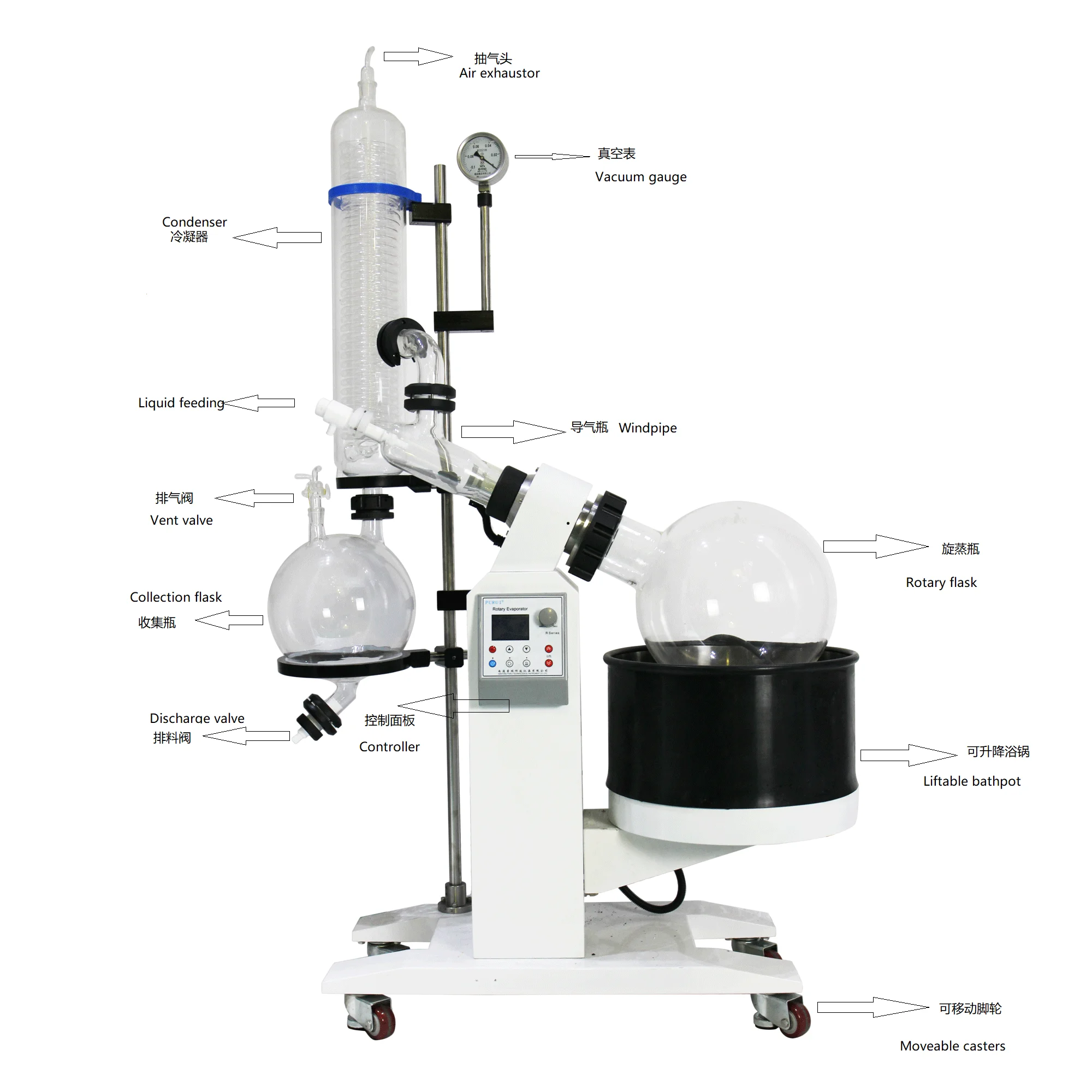 10liter 20liter 30liter 50liter intelligent digital factory price rotary evaporator for solvent recovery