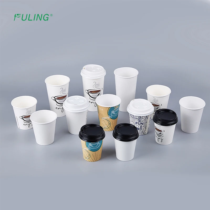 FULING 12 oz PE Coated Biodegradable Single Wall Disposable Paper Coffee Cup