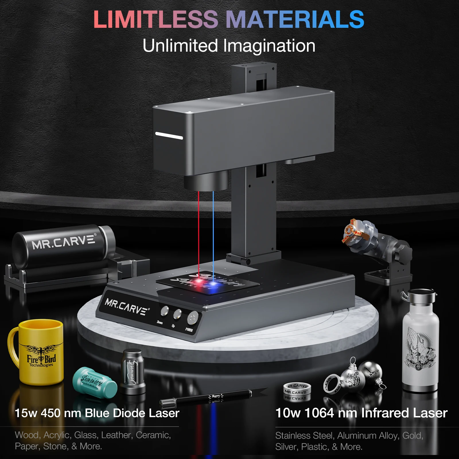 DAJA Mr Carve M4 Jewelry Laser Engraving Machine Metal Marking Machine DIY Wood Cutting Machine For Metal and Nonmetals