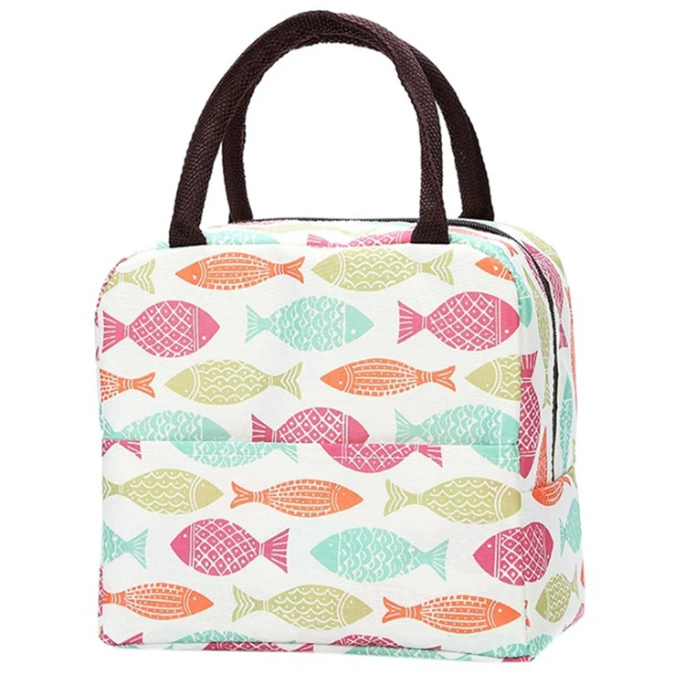 Portable Women Kids Insulated Canvas Cooler Lunch Box Picnic Bags